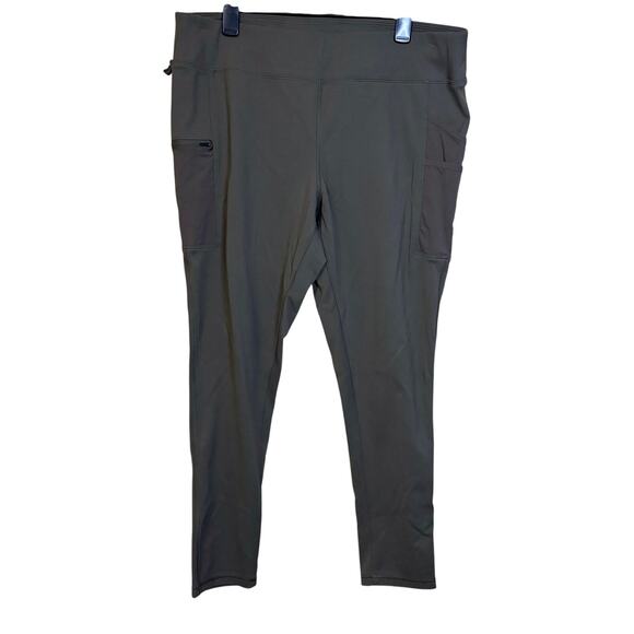 Carhartt Womens Fitted Fit Midweight Leggings Side Pockets Olive Green XL 16/18 - Picture 1 of 5